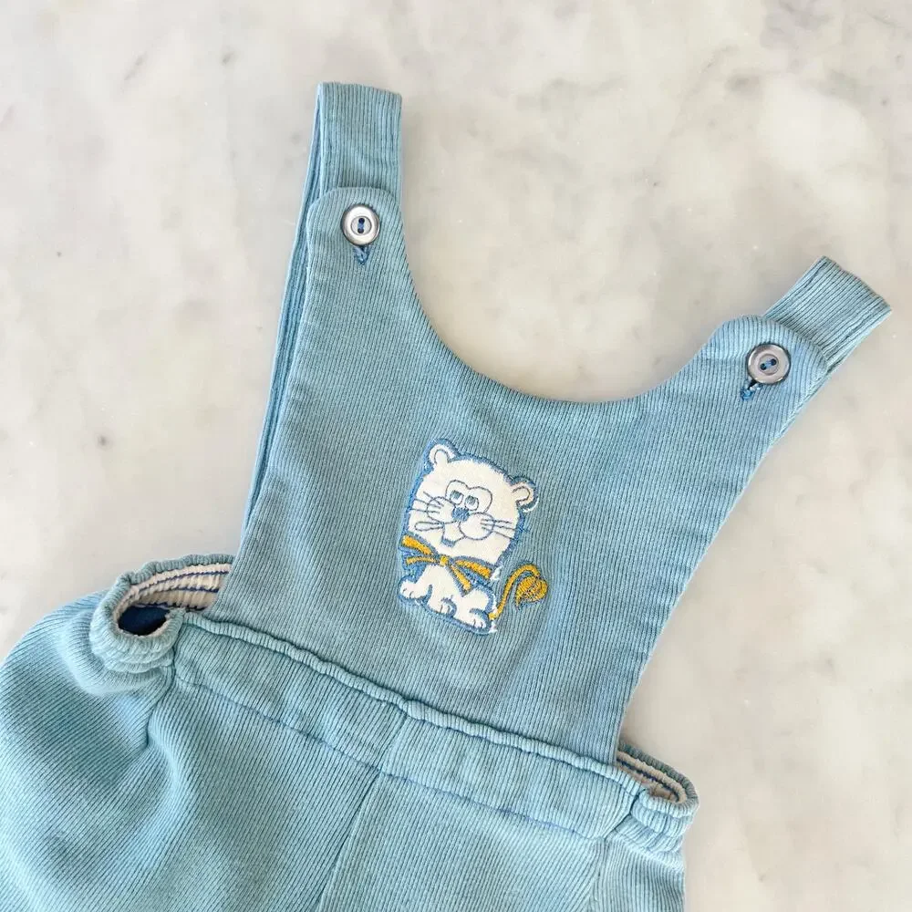 Vintage 70s 80s Baby Boy Lion Patch Overalls by Carter's / 9-12 Months